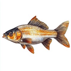 Fototapeta premium Goldfish swimming gracefully in clear water showcasing vibrant colors and delicate fins