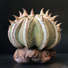 cactus on black background