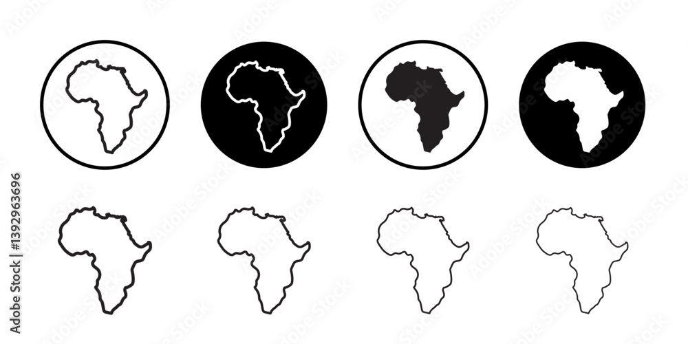 Poster africa map icon vector logo set collection for web app ui