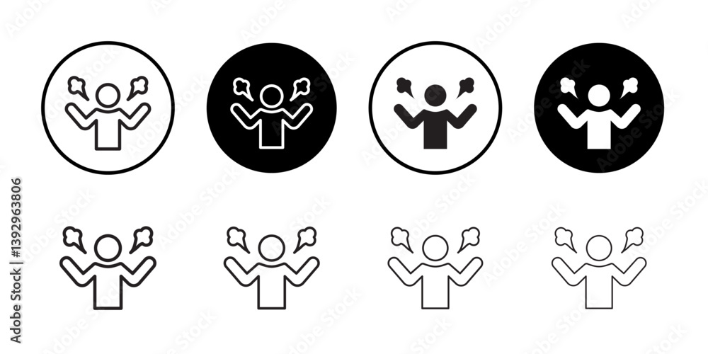 Poster angry person icon vector logo set collection for web app ui