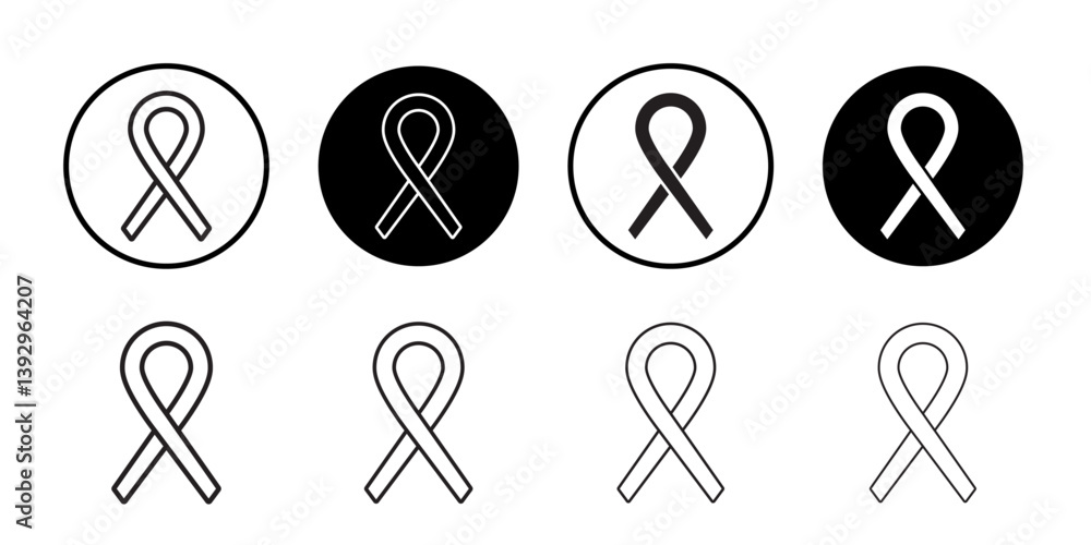 Aufkleber awareness ribbon icon vector logo set collection for web app ui