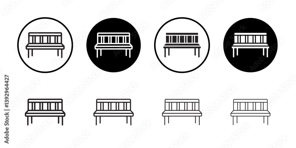 Aufkleber bench icon vector logo set collection for web app ui