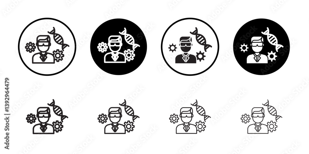Poster biomedical engineer icon vector logo set collection for web app ui