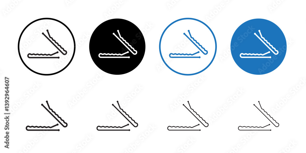 Poster bobby pins icon vector logo set collection for web app ui