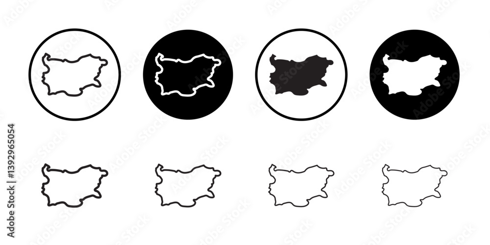 Poster bulgaria map icon vector logo set collection for web app ui
