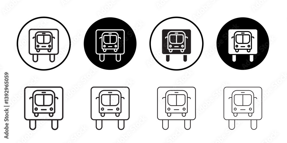 Poster bus sign icon vector logo set collection for web app ui