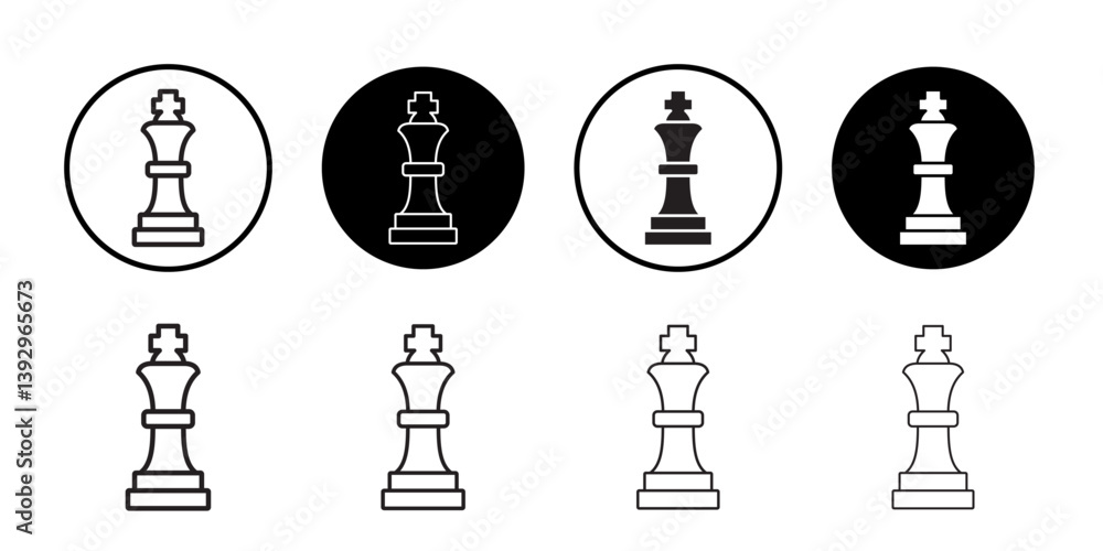 Poster chess king icon vector logo set collection for web app ui