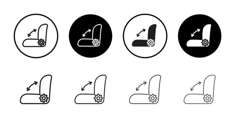 Car seat adjustment icon vector logo set collection for web app ui