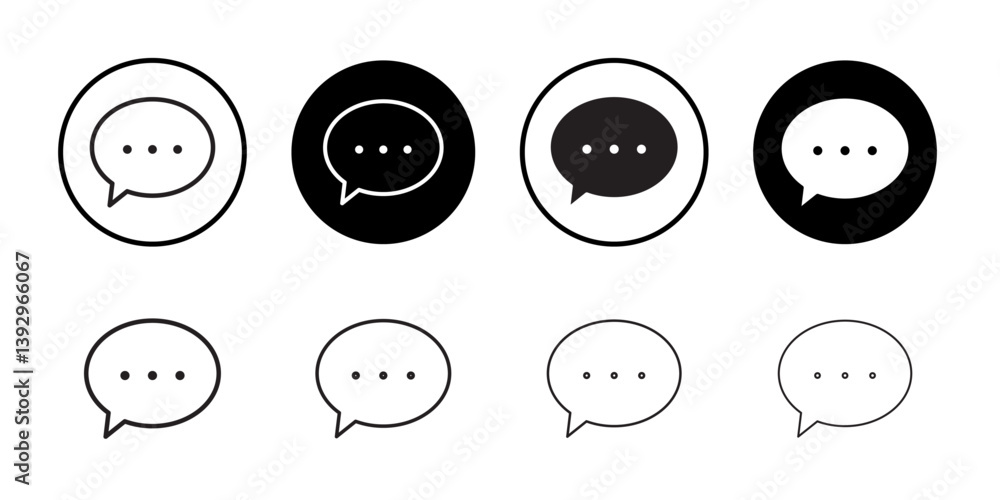Poster comment icon vector logo set collection for web app ui