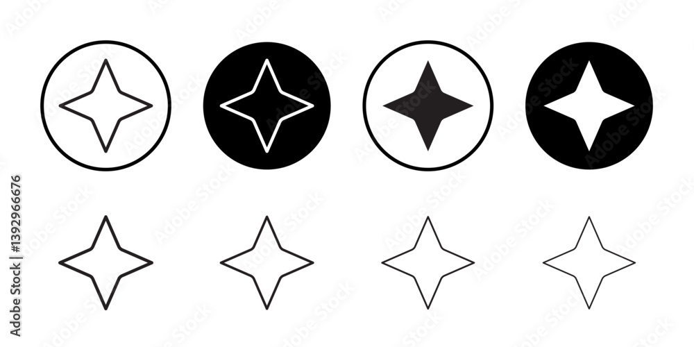 Poster diamond star icon vector logo set collection for web app ui