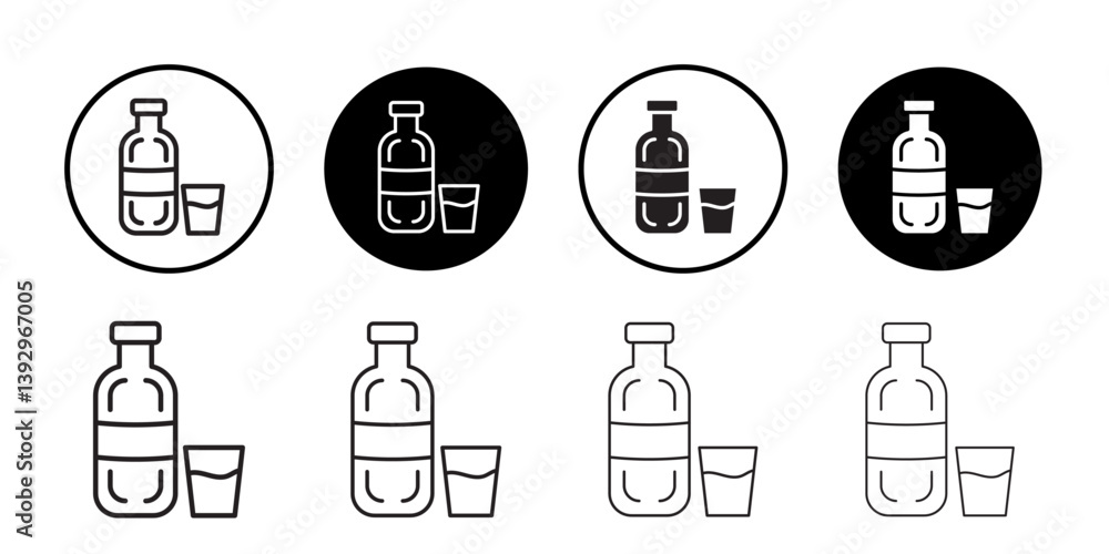 Poster drink icon vector logo set collection for web app ui