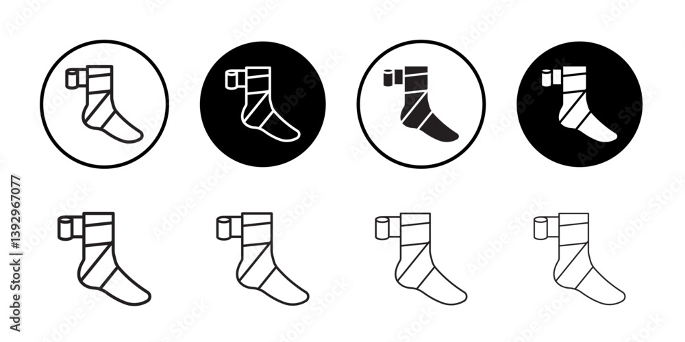 Poster elastic bandage icon vector logo set collection for web app ui