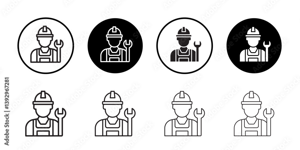 Poster engineering service icon vector logo set collection for web app ui