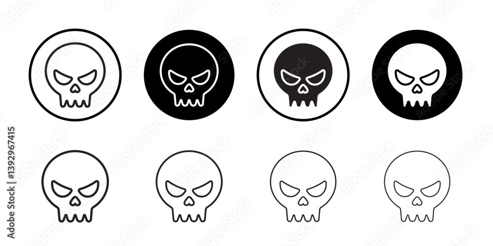 Poster evil skull icon vector logo set collection for web app ui
