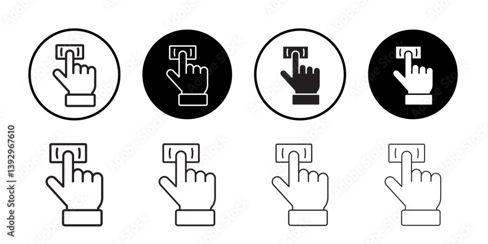 Poster finger authentication icon vector logo set collection for web app ui