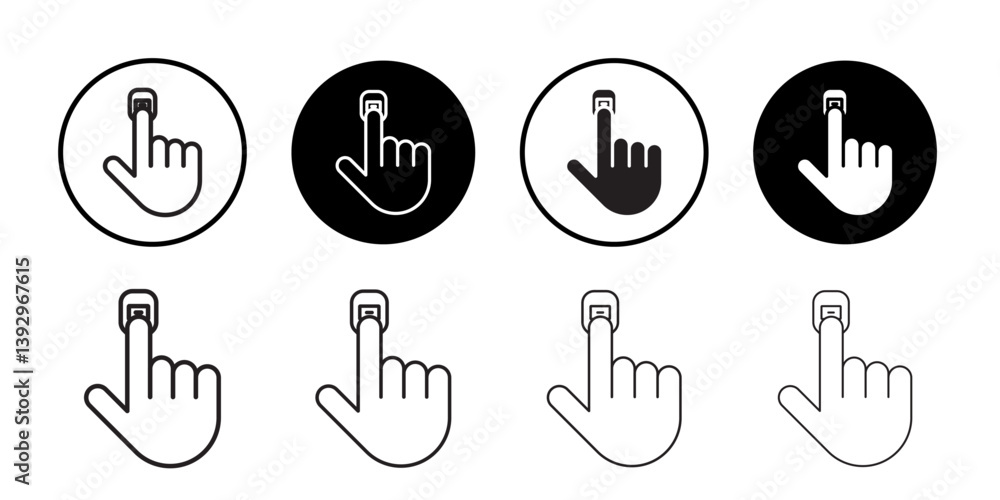 Poster fingertip pulse oximeter icon vector logo set collection for web app ui