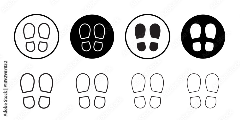 Aufkleber footprints icon vector logo set collection for web app ui