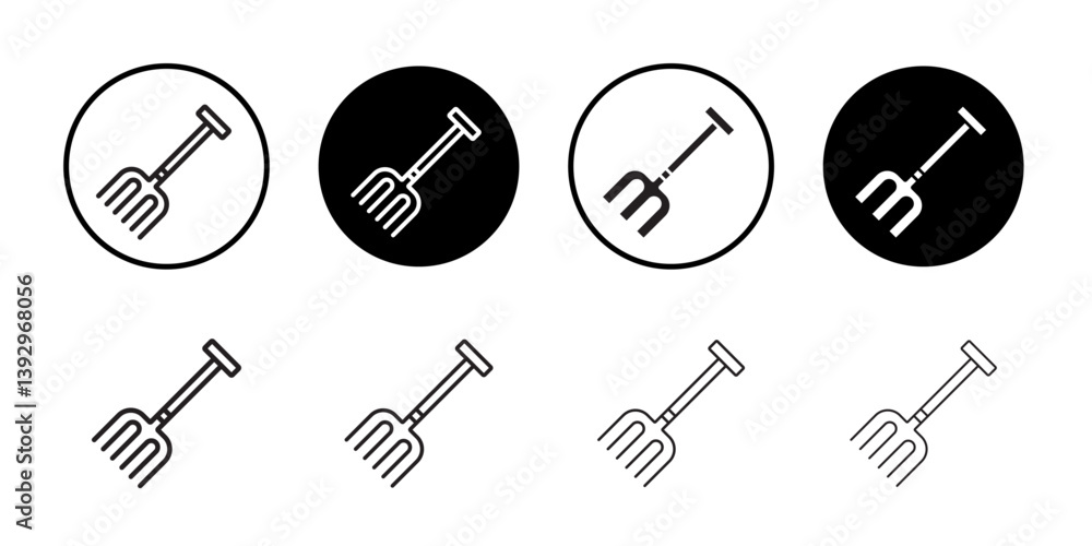 Poster garden fork icon vector logo set collection for web app ui