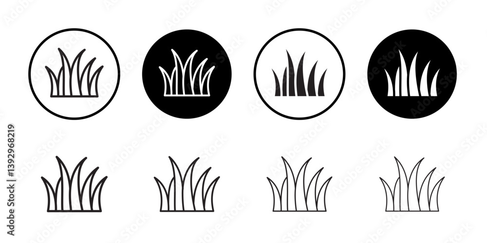 Poster grass icon vector logo set collection for web app ui