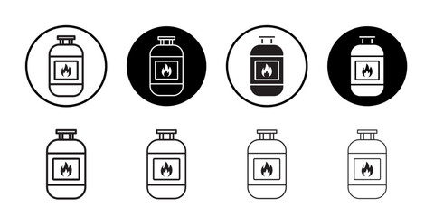 Gas cylinder icon vector logo set collection for web app ui