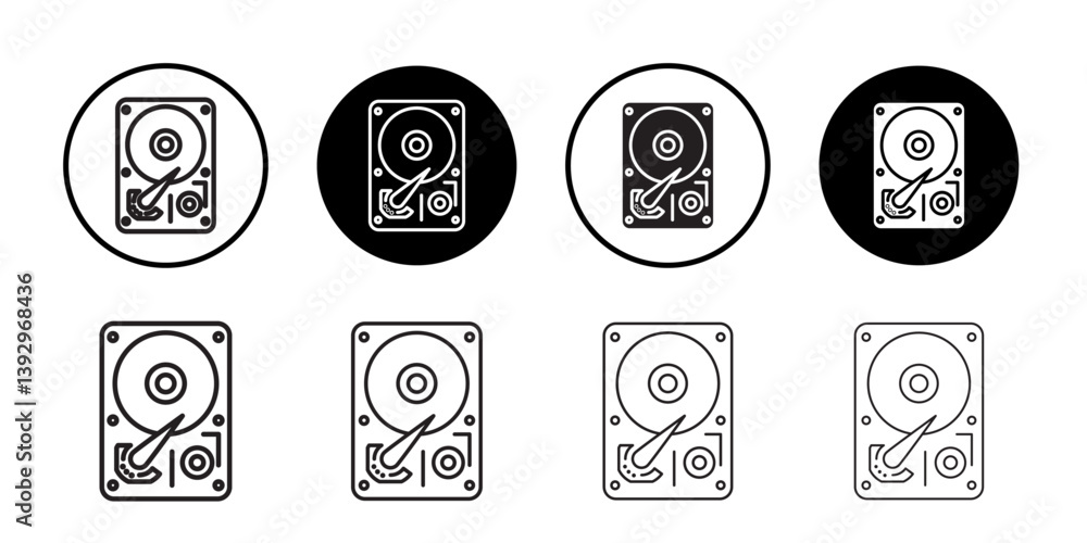 Poster hard disk drive icon vector logo set collection for web app ui