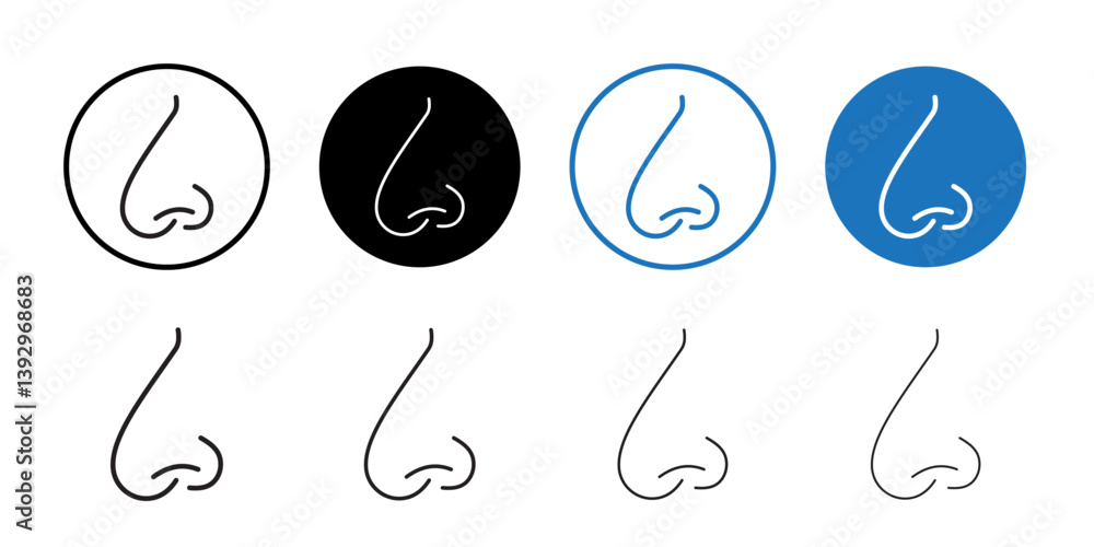 Poster human nose icon vector logo set collection for web app ui