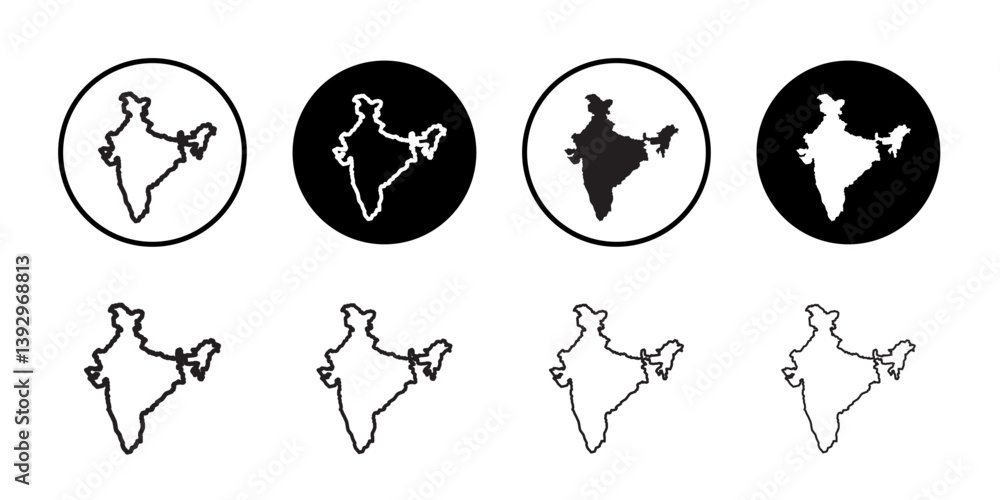 Poster indian map icon vector logo set collection for web app ui