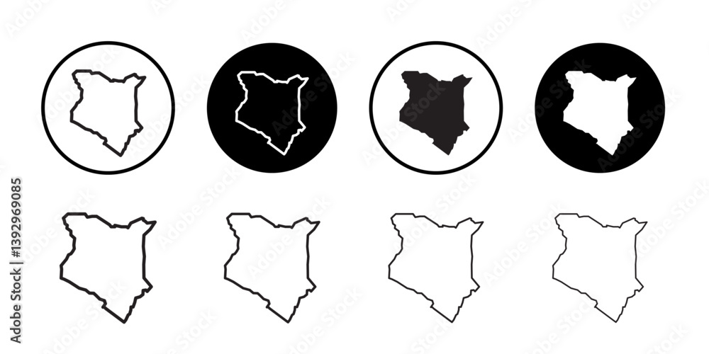 Poster kenya map icon vector logo set collection for web app ui
