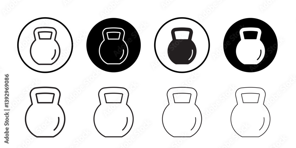 Poster kettlebell icon vector logo set collection for web app ui