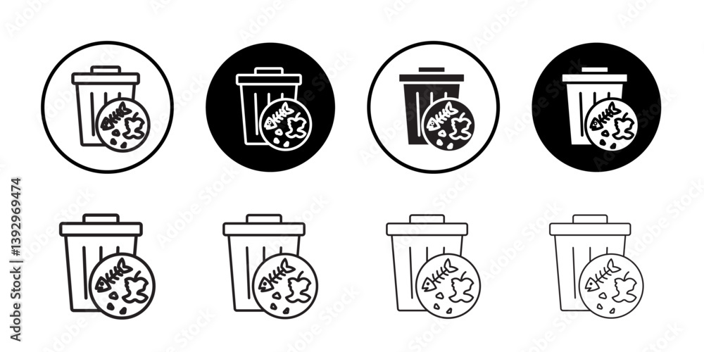 Poster leftovers disposal icon vector logo set collection for web app ui