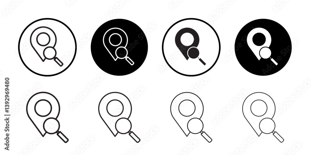 Poster location search icon vector logo set collection for web app ui