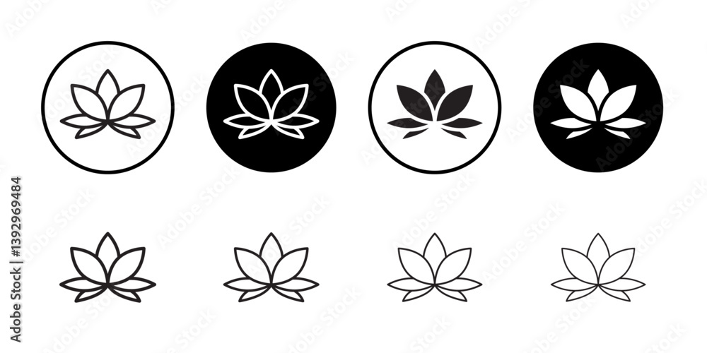 Poster lotus icon vector logo set collection for web app ui