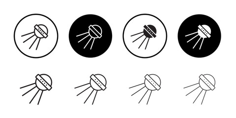 Linear sputnik icon vector logo set collection for web app ui