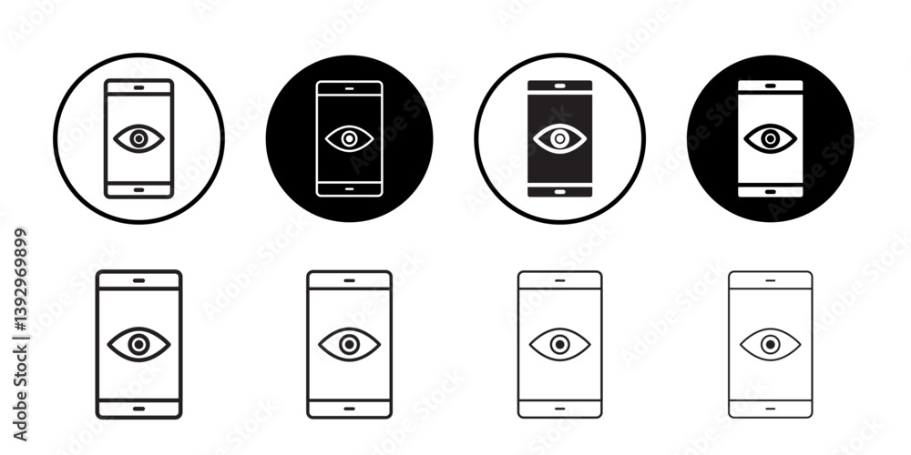 Poster mobile eye icon vector logo set collection for web app ui
