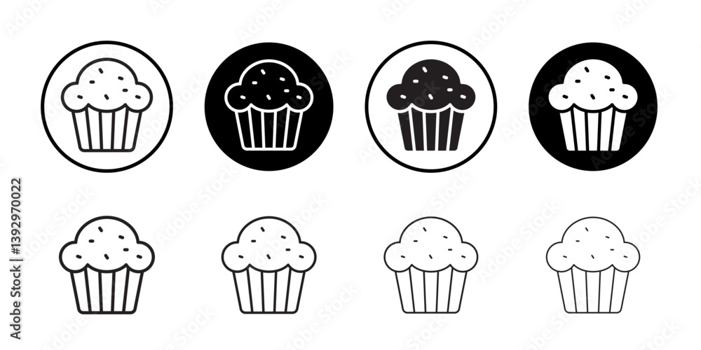 Poster muffin icon vector logo set collection for web app ui