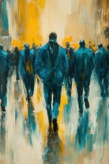 Obraz premium City Crowd Walking Abstract
