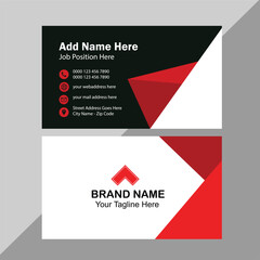 Creative modern red business card design name card corporate visiting card.