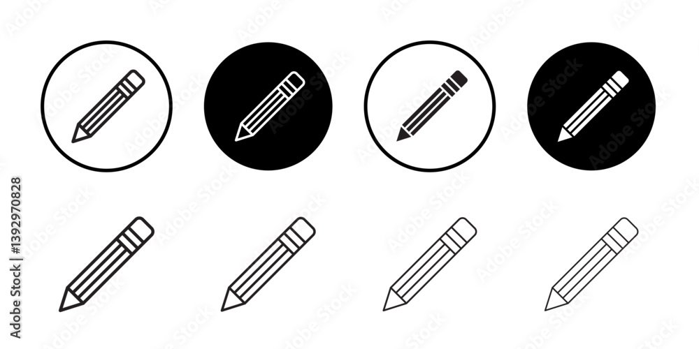 Poster pencil icon vector logo set collection for web app ui