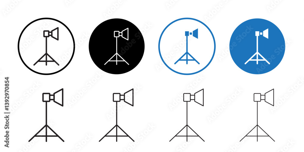 Poster photography lighting icon vector logo set collection for web app ui
