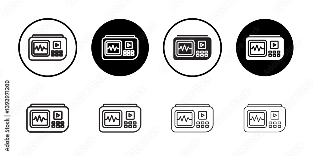 Poster portable electrocardiogram icon vector logo set collection for web app ui