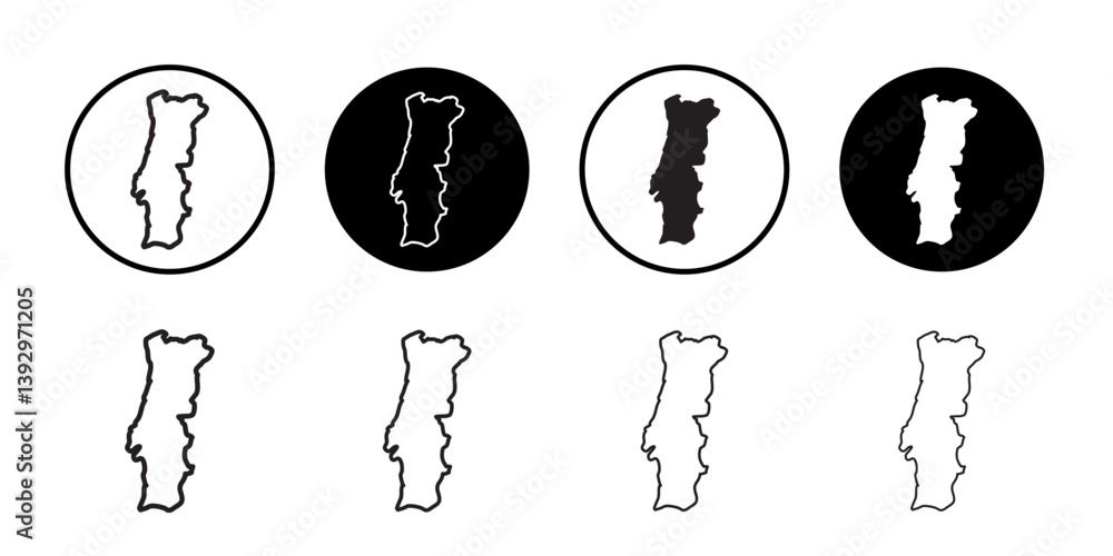 Poster portugal map icon vector logo set collection for web app ui