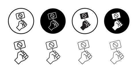 Protest banner in hand icon vector logo set collection for web app ui