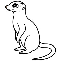 Sleek Meerkat Outline Vector