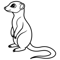 Sleek Meerkat Outline Vector