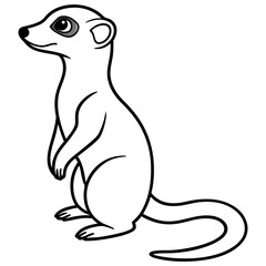 Sleek Meerkat Outline Vector