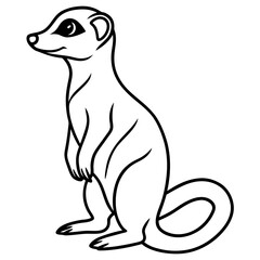 Sleek Meerkat Outline Vector