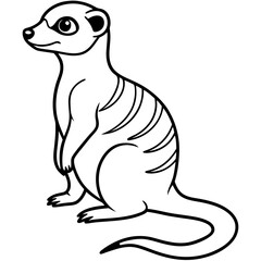 Sleek Meerkat Outline Vector