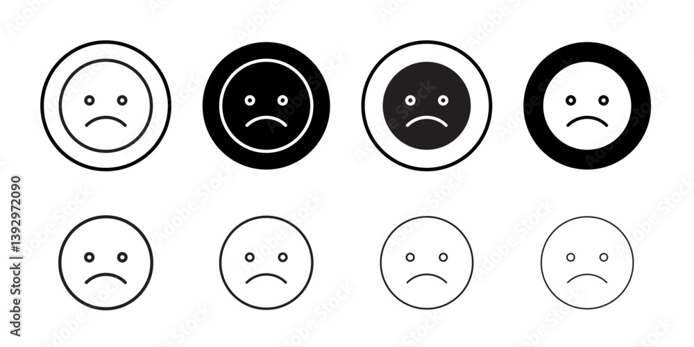 Poster sad icon vector logo set collection for web app ui