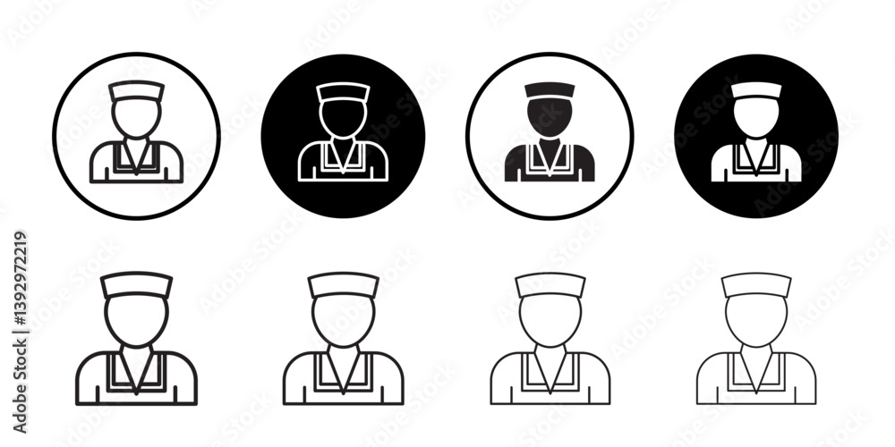 Poster sailor icon vector logo set collection for web app ui