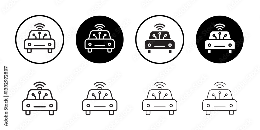 Poster smart car icon vector logo set collection for web app ui